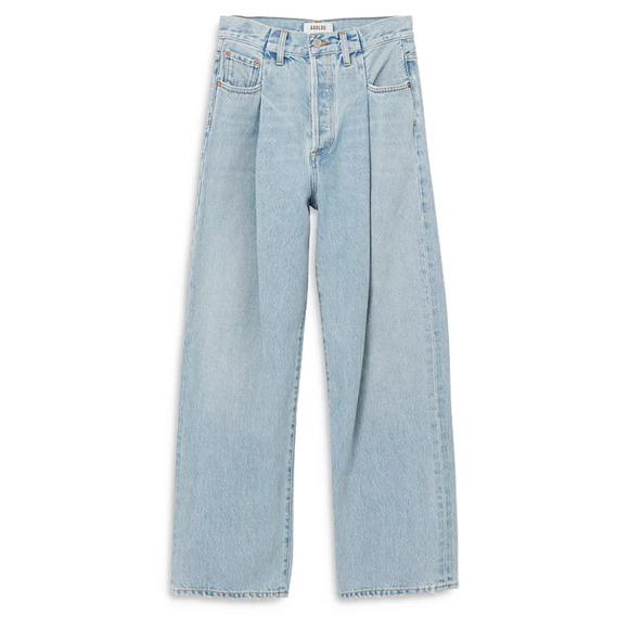 AGOLDE WOMENS 26 FOLDED WAISTBAND HIGH RISE ANKLE WIDE JEANS SIDELINE BLUE NEW - Picture 3 of 14